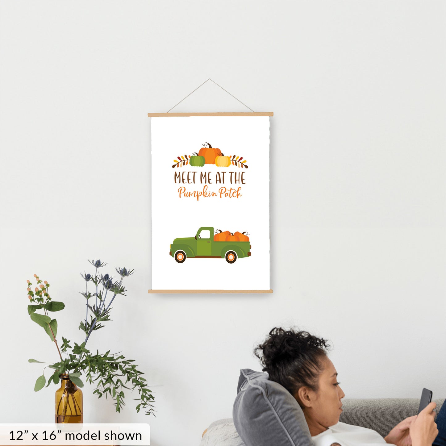 Autumn Pumpkin Wall Art, Orange Fall Decor