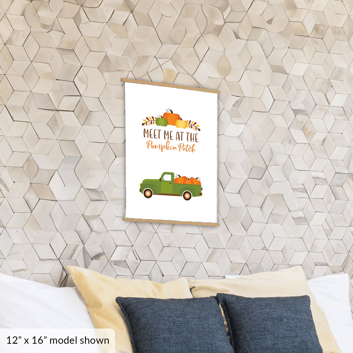 Autumn Pumpkin Wall Art, Orange Fall Decor