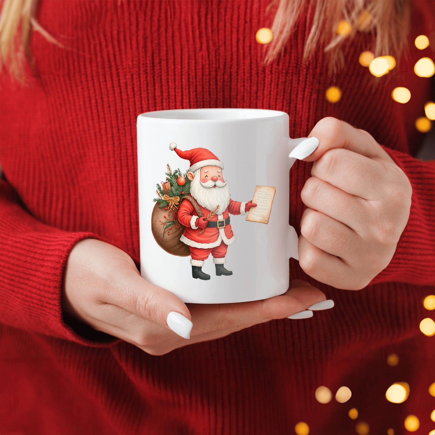 Santa Claus Mug, Christmas Holiday Decor