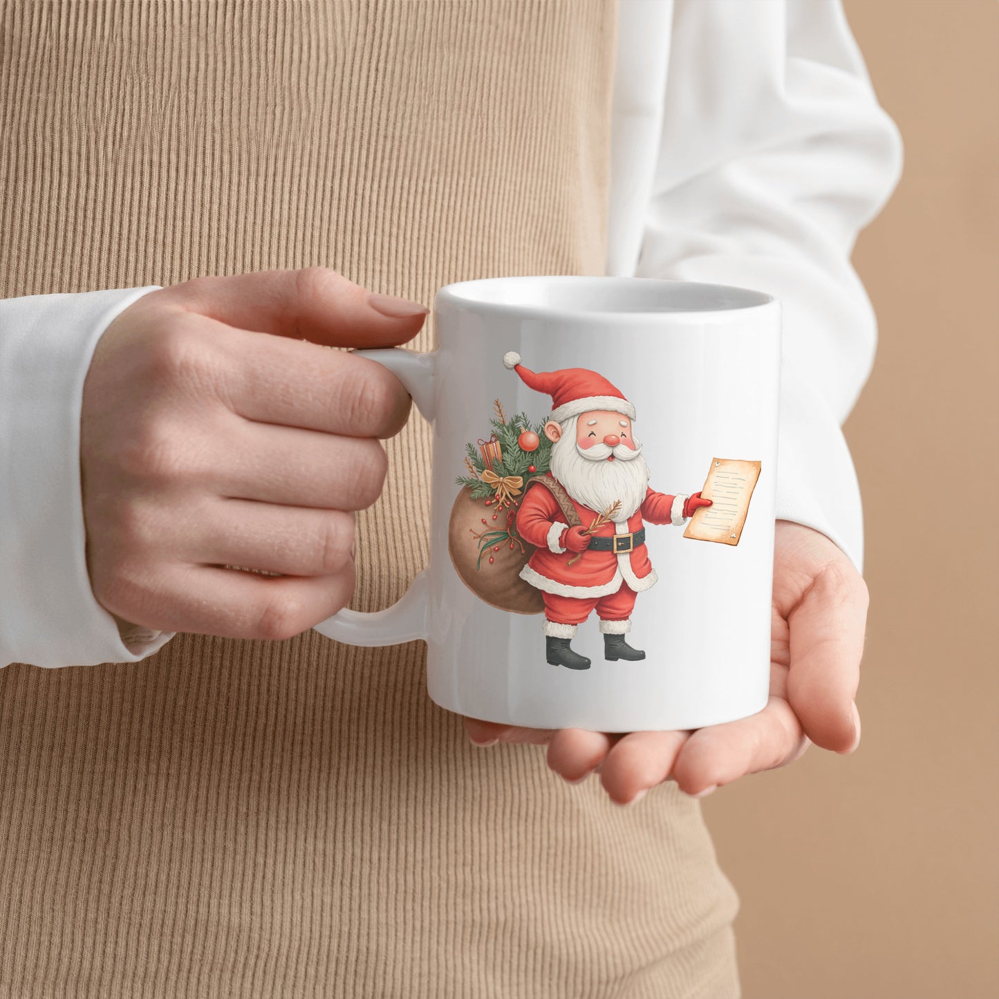 Santa Claus Mug, Christmas Holiday Decor