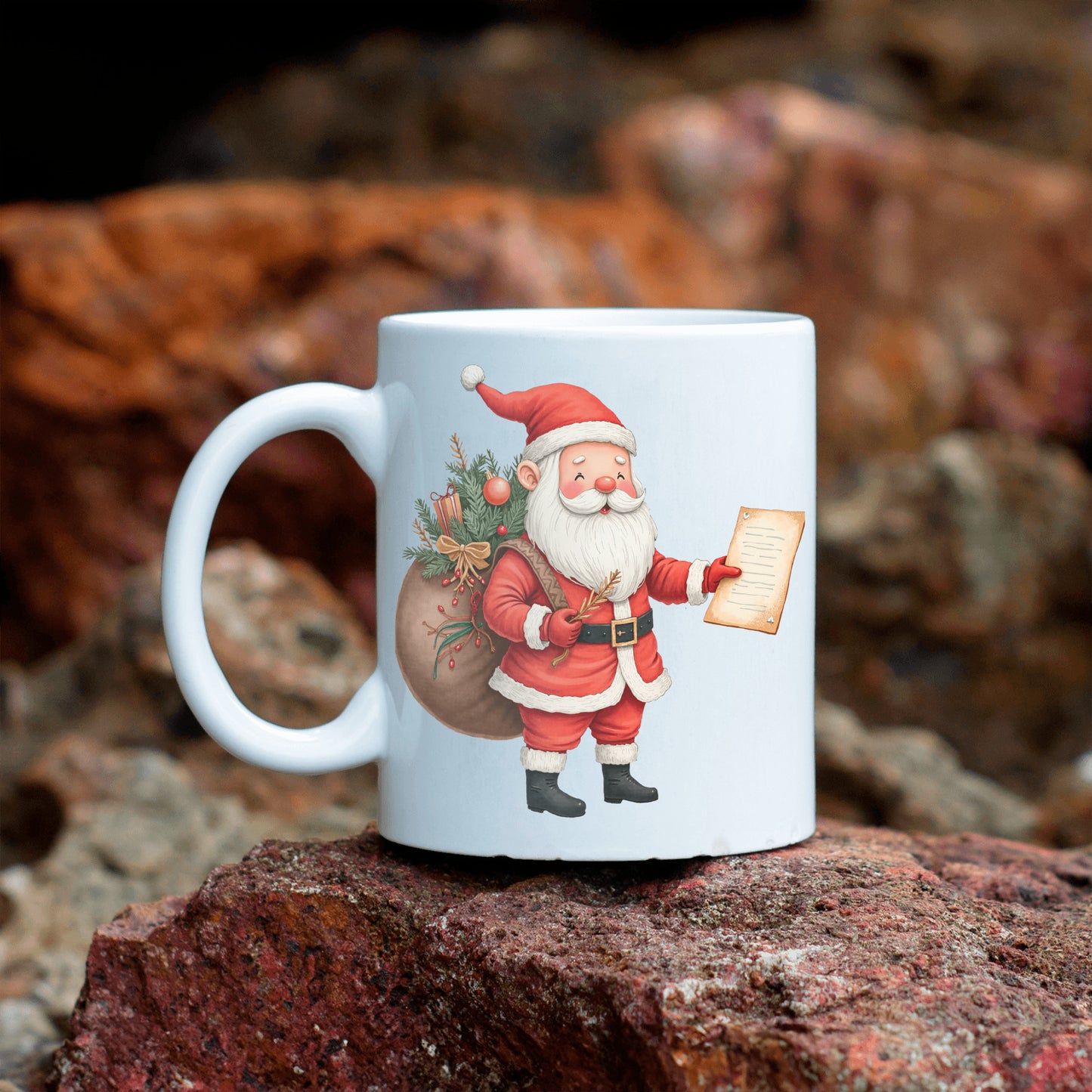 Santa Claus Mug, Christmas Holiday Decor