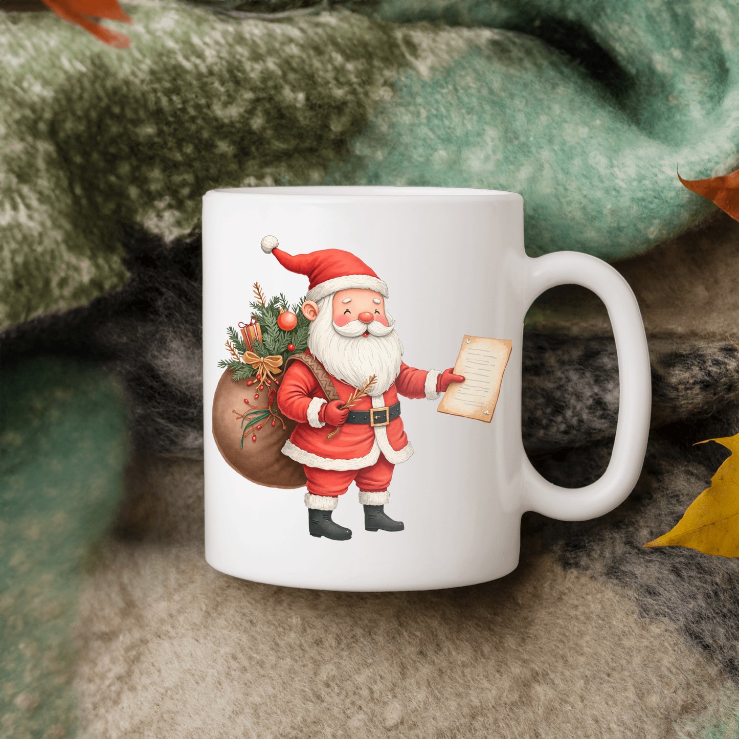 Santa Claus Mug, Christmas Holiday Decor