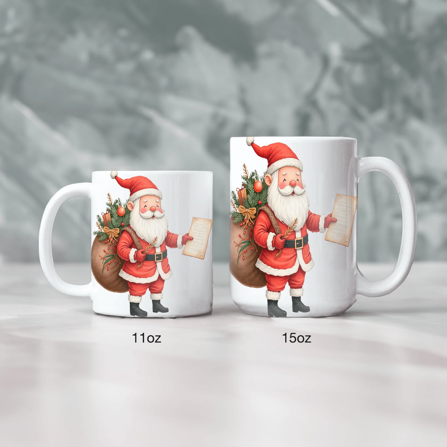 Santa Claus Mug, Christmas Holiday Decor