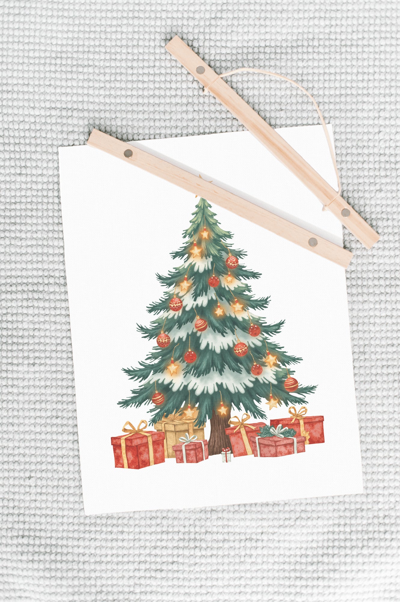 Christmas Hanging Art, Holiday Tree Wall Decor