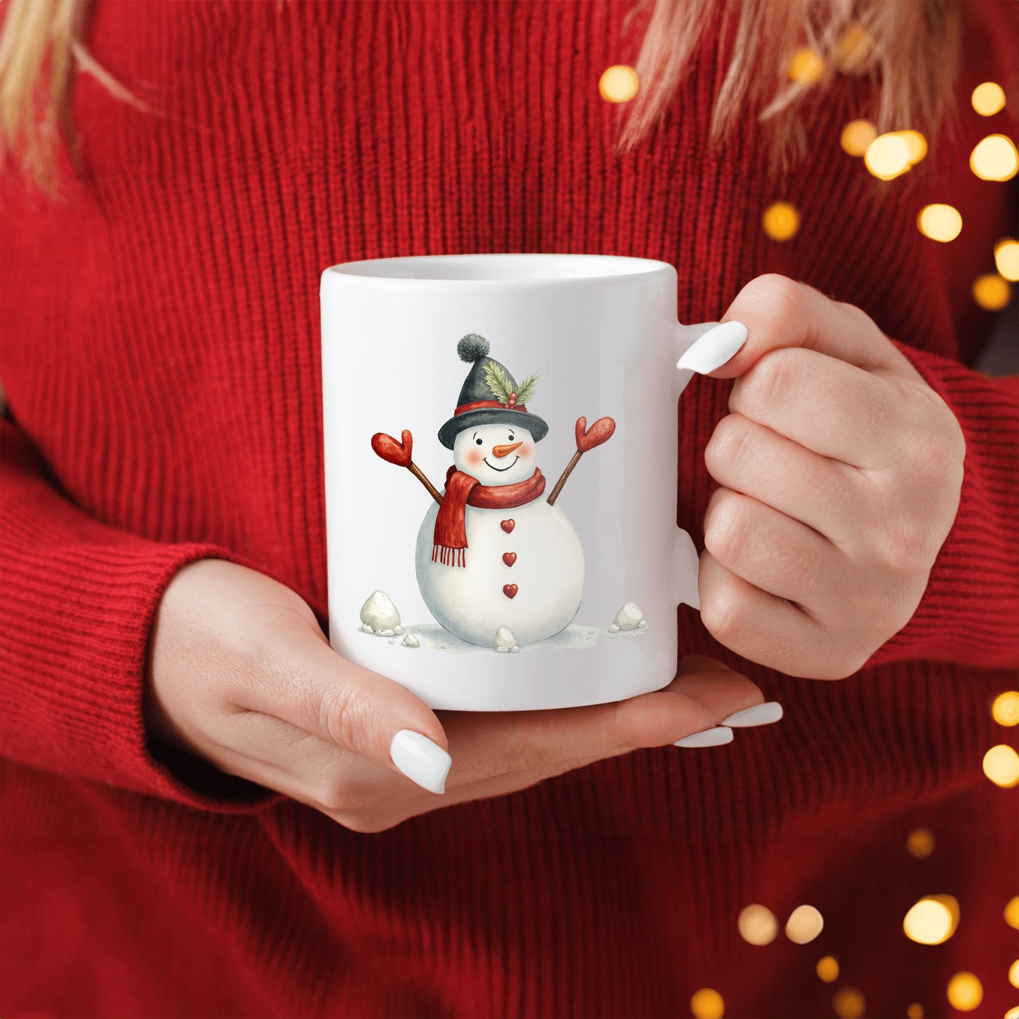 Snowman Christmas Mug, Holiday Gift