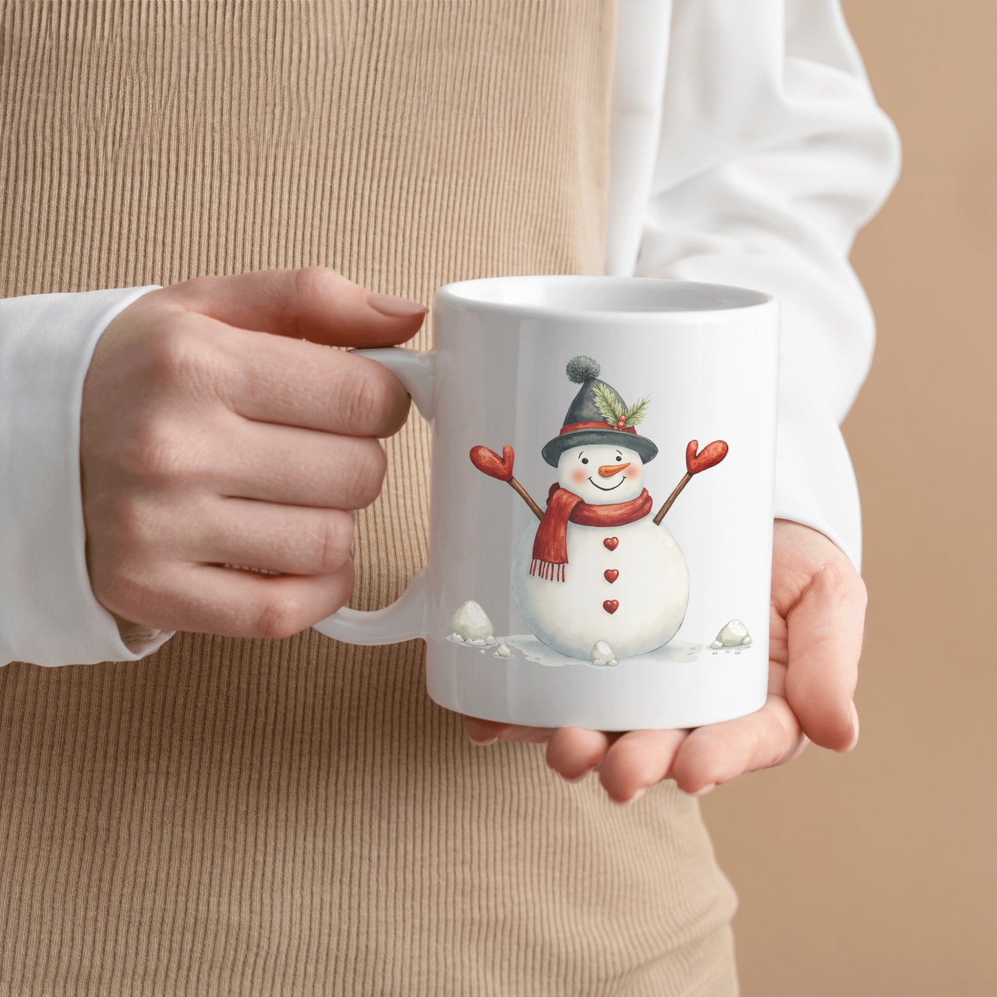Snowman Christmas Mug, Holiday Gift