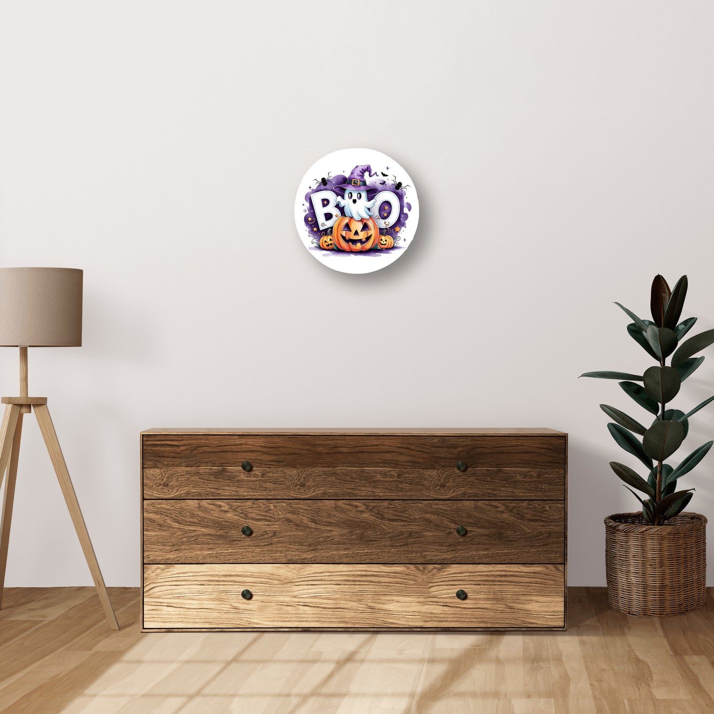 Halloween Wood Sign, Ghost Boo Pumpkin Wall Art