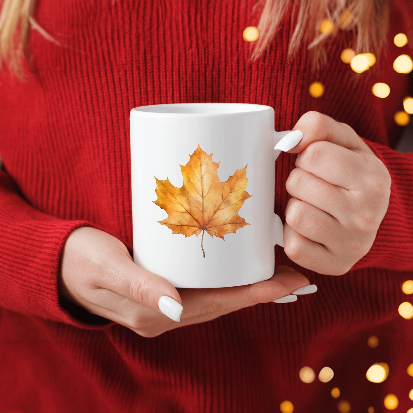 Autumn Fall Mug, Thanksgiving Leaf