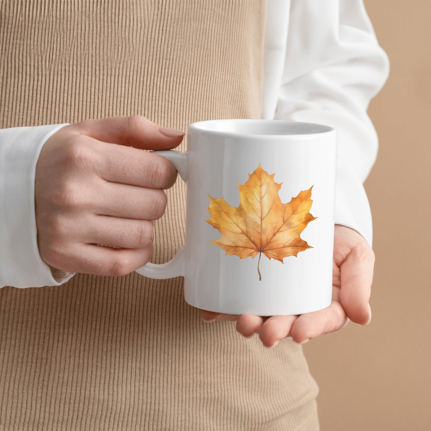 Autumn Fall Mug, Thanksgiving Leaf