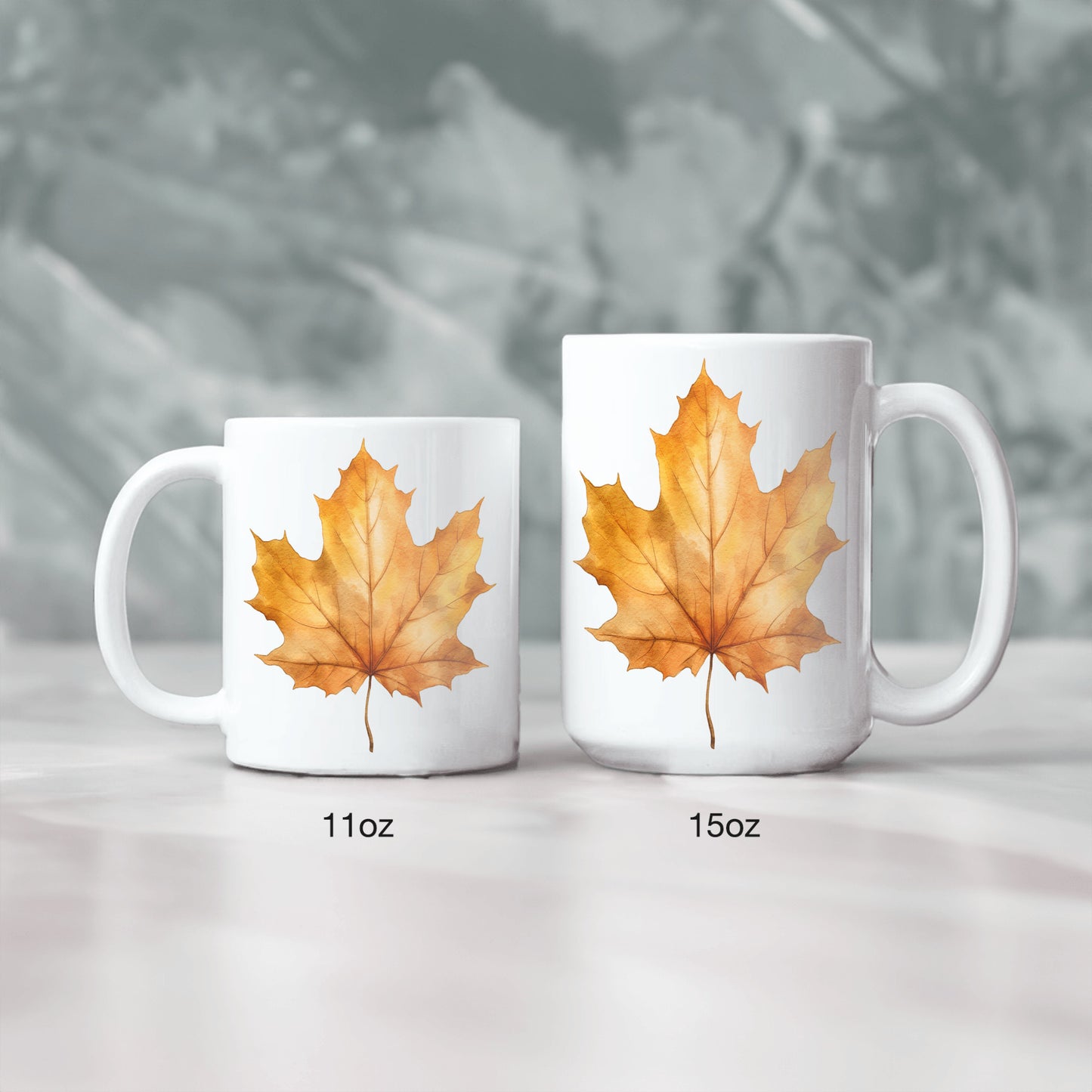Autumn Fall Mug, Thanksgiving Leaf