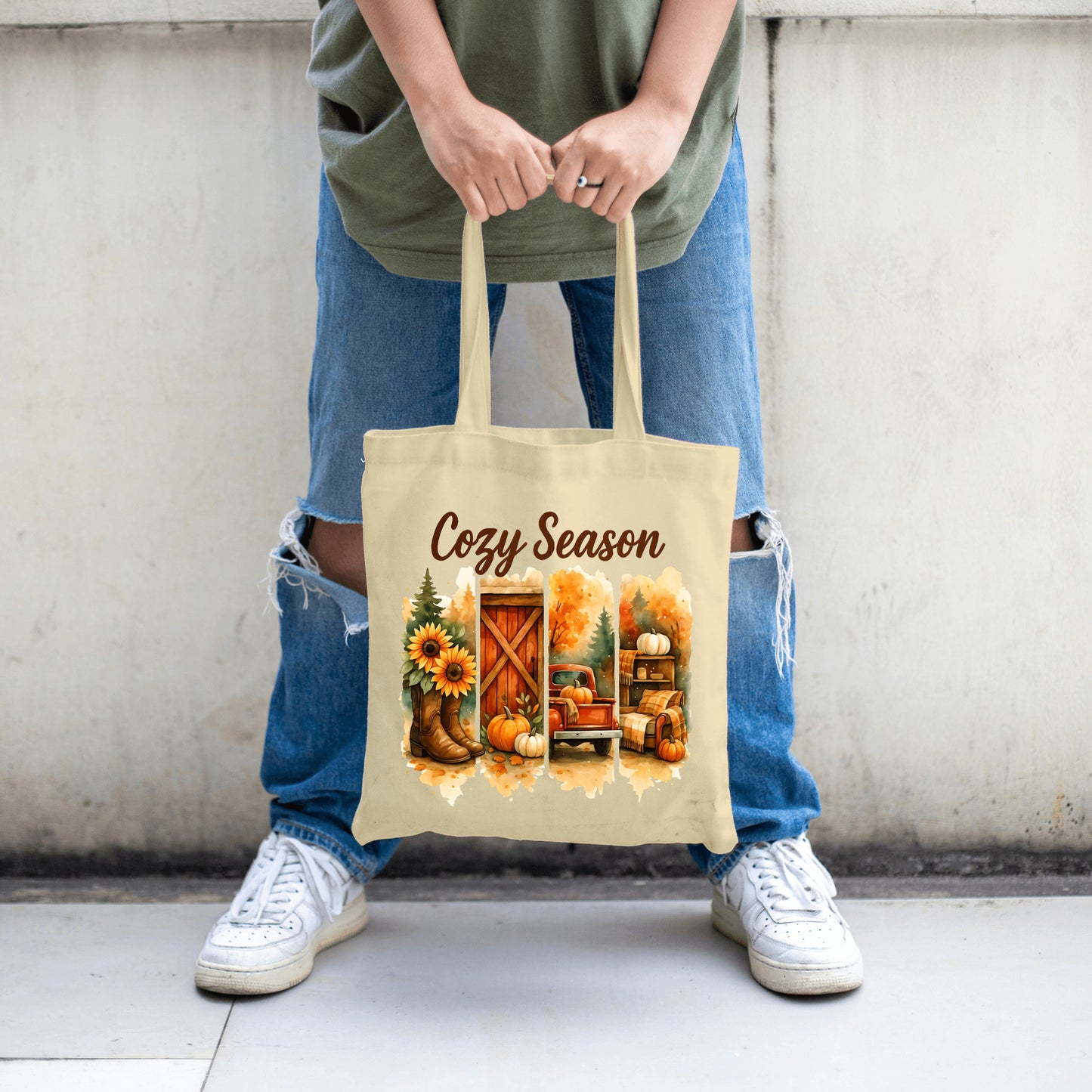 Autumn Fall Canvas Tote