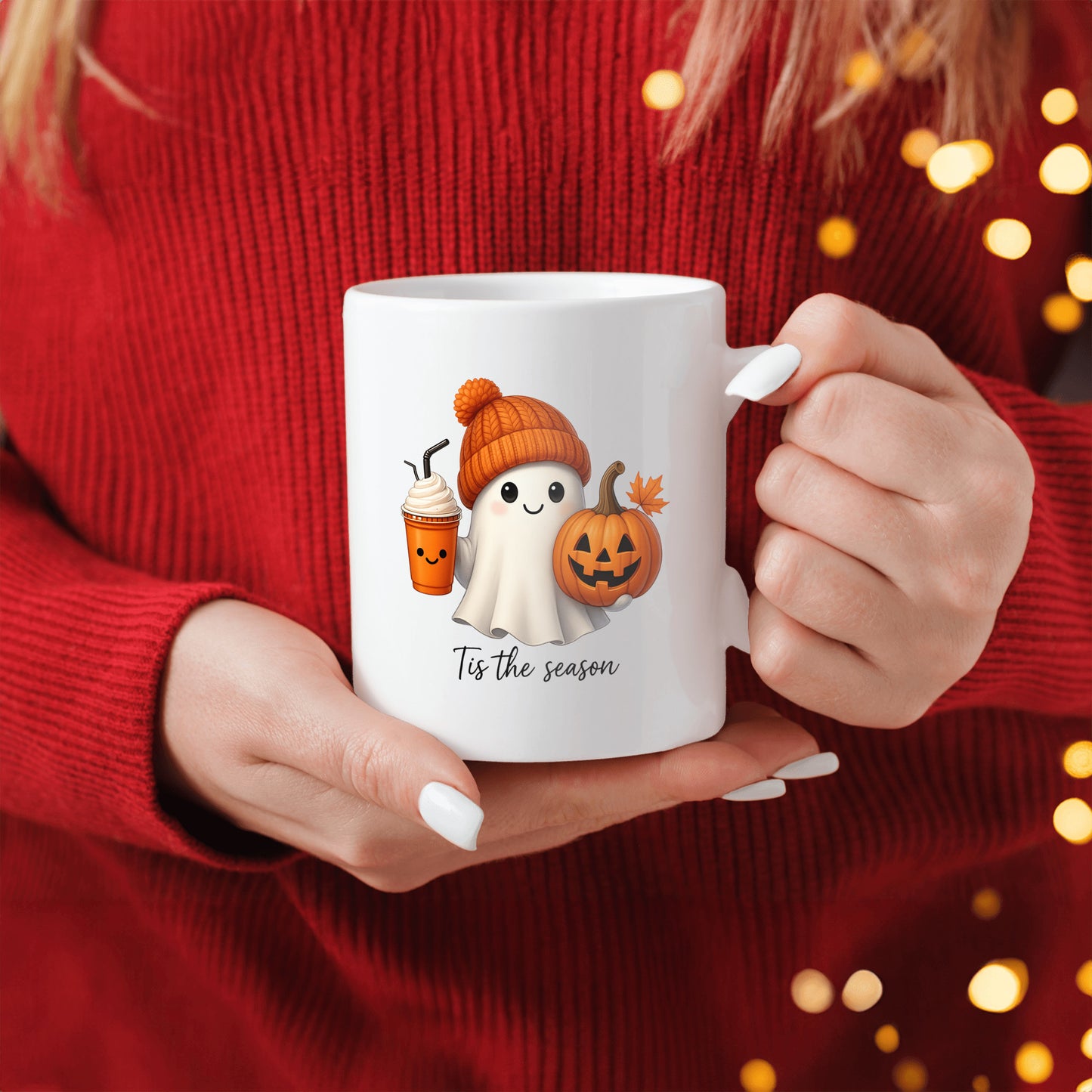 Halloween Ghost Mug, October Pumpkin Mug