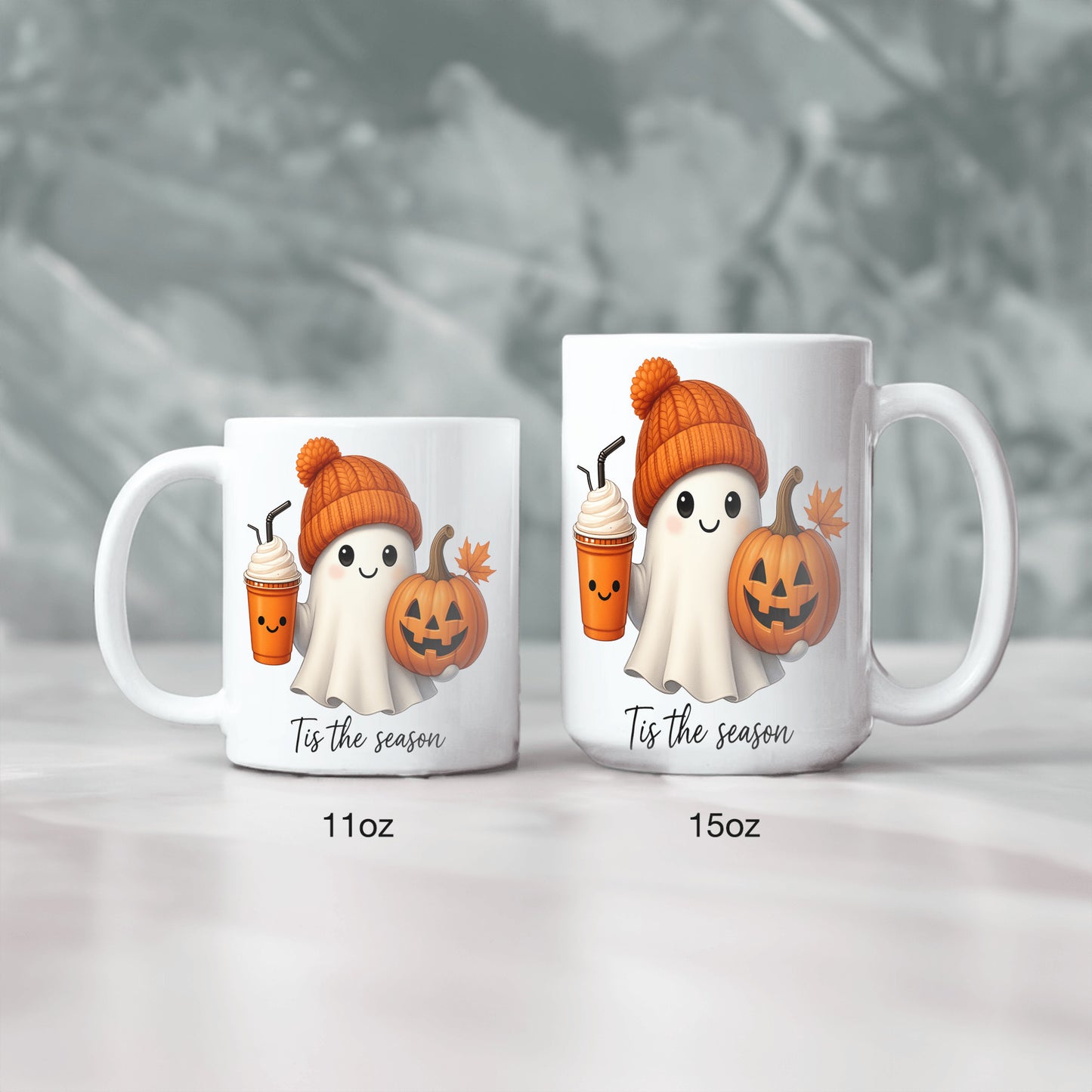 Halloween Ghost Mug, October Pumpkin Mug