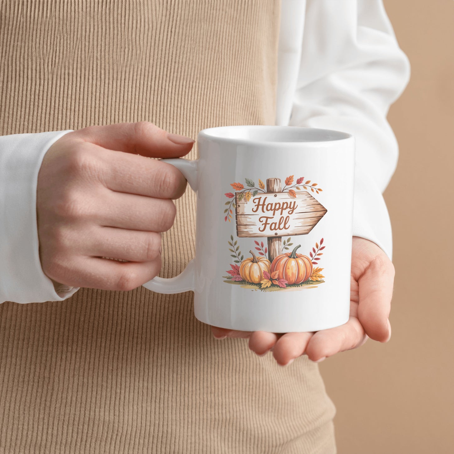 Happy Fall Mug, Autumn Home Decor