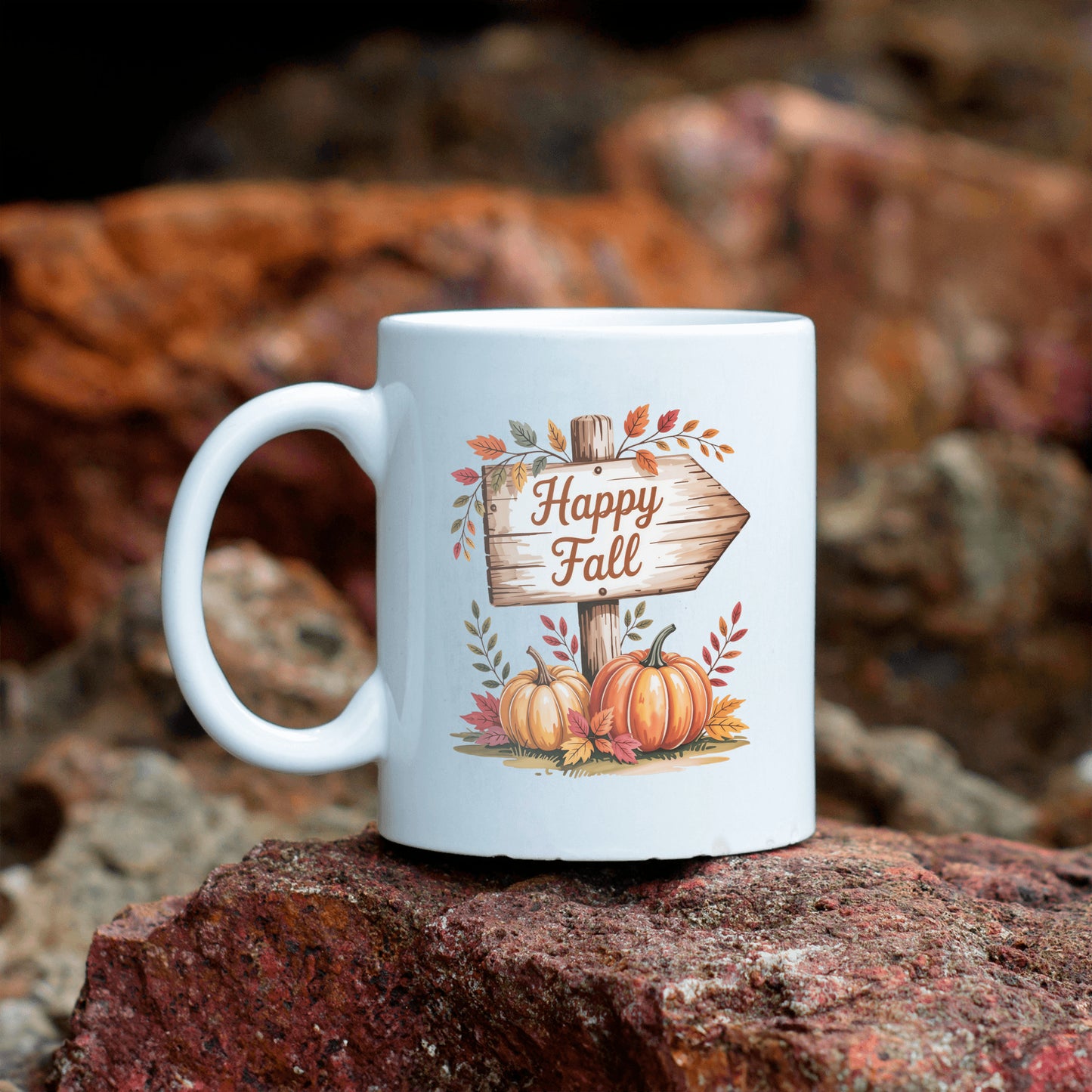 Happy Fall Mug, Autumn Home Decor