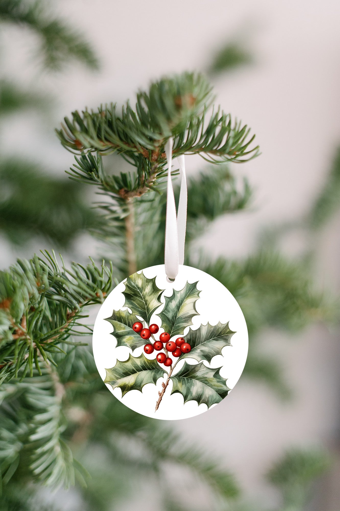 Holly & Berries Ornament, Christmas Tree Berry Ivy Decor