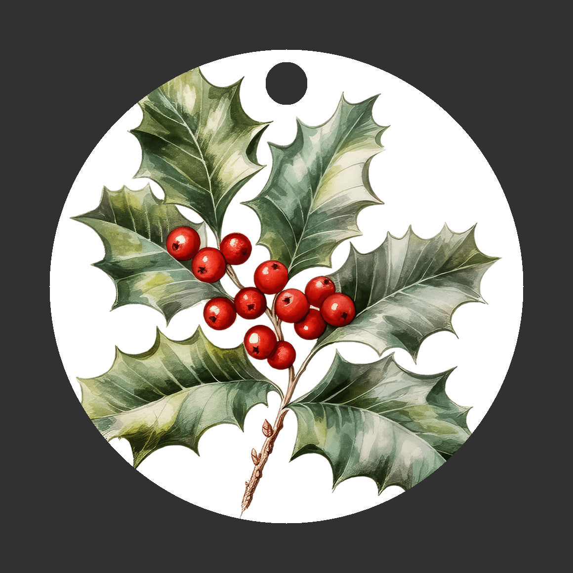 Holly & Berries Ornament, Christmas Tree Berry Ivy Decor