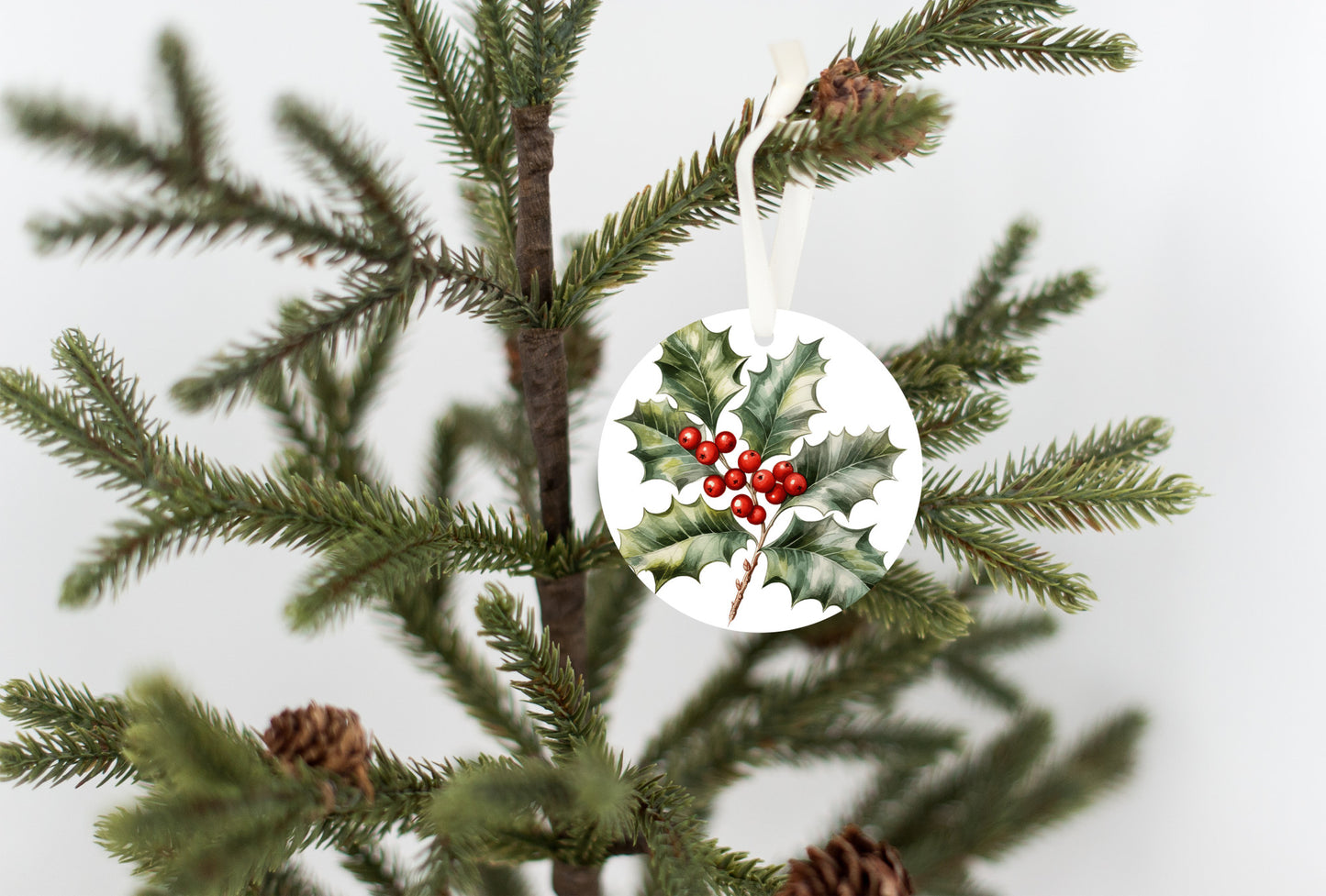 Holly & Berries Ornament, Christmas Tree Berry Ivy Decor