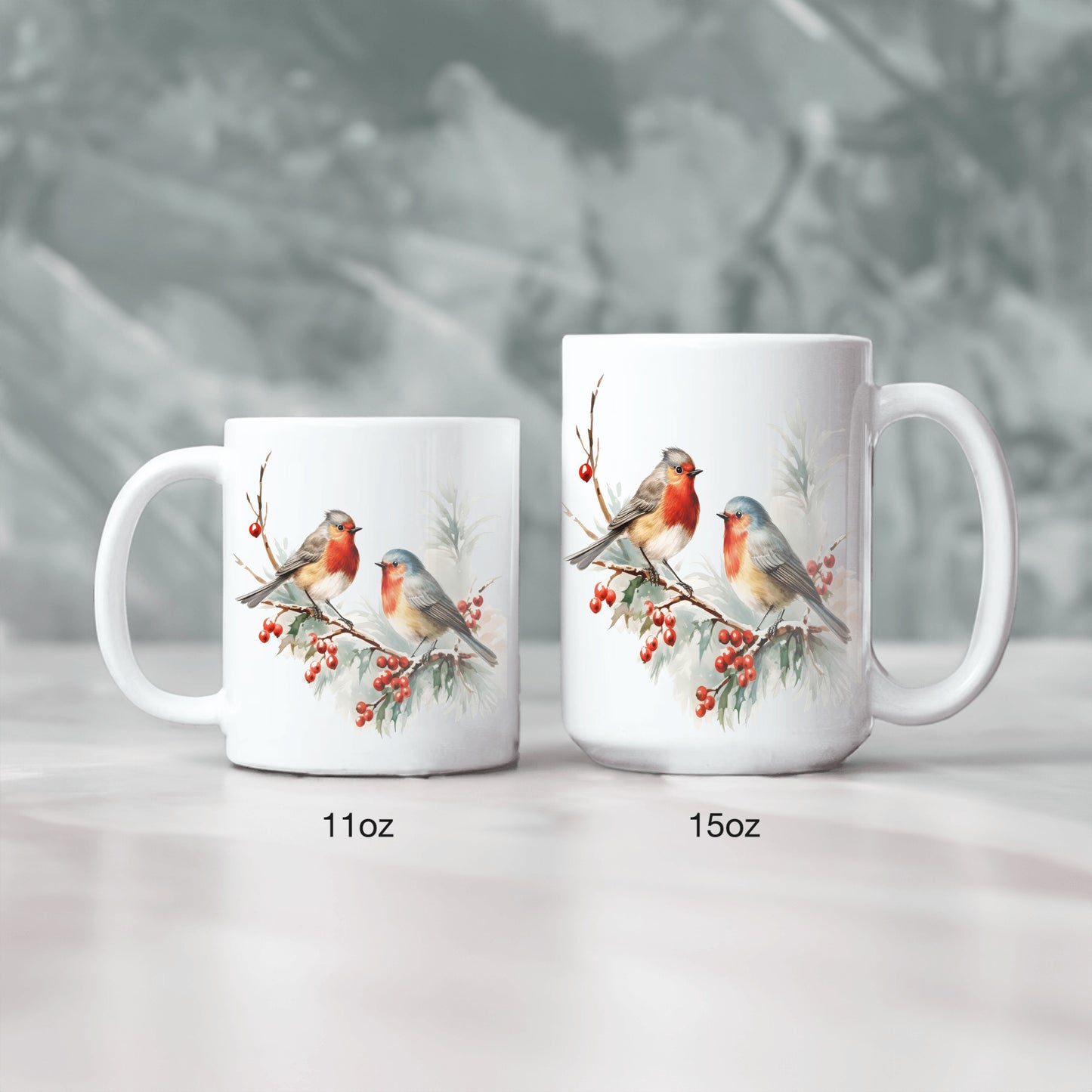 Christmas Songbirds Mug, Holiday Bird Gift