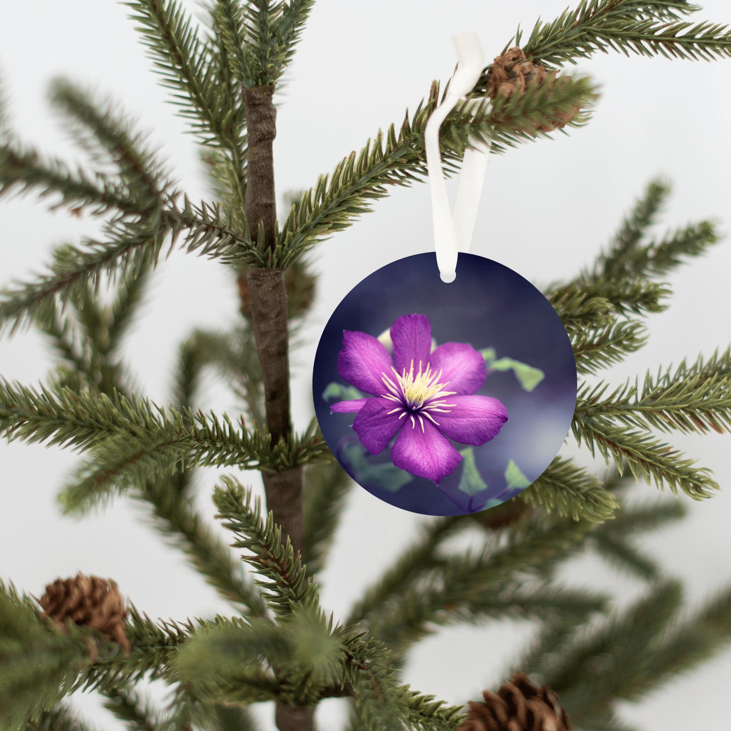 Dark Purple Ornament, Flower Christmas Tree Gift