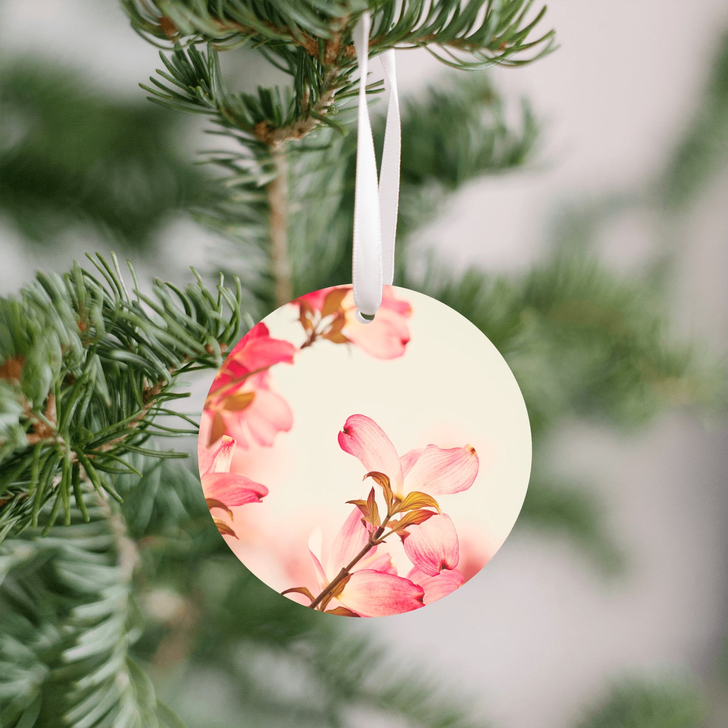 Dogwood Flower Ornament, Pink Christmas Tree Decor