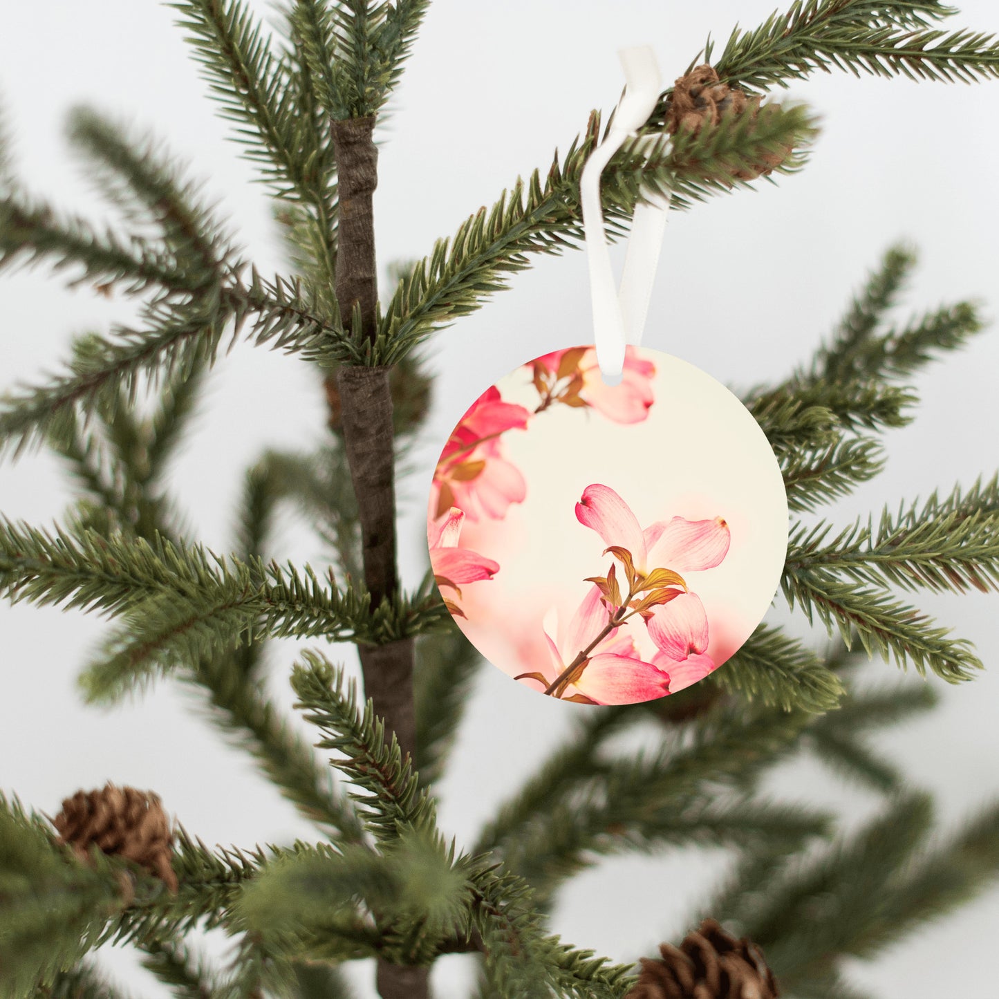 Dogwood Flower Ornament, Pink Christmas Tree Decor