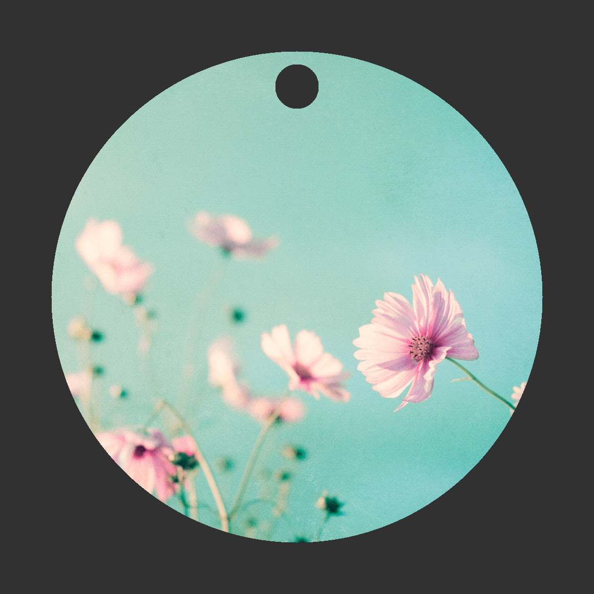 Flower Christmas Ornament, Pastel Pink Teal Gift