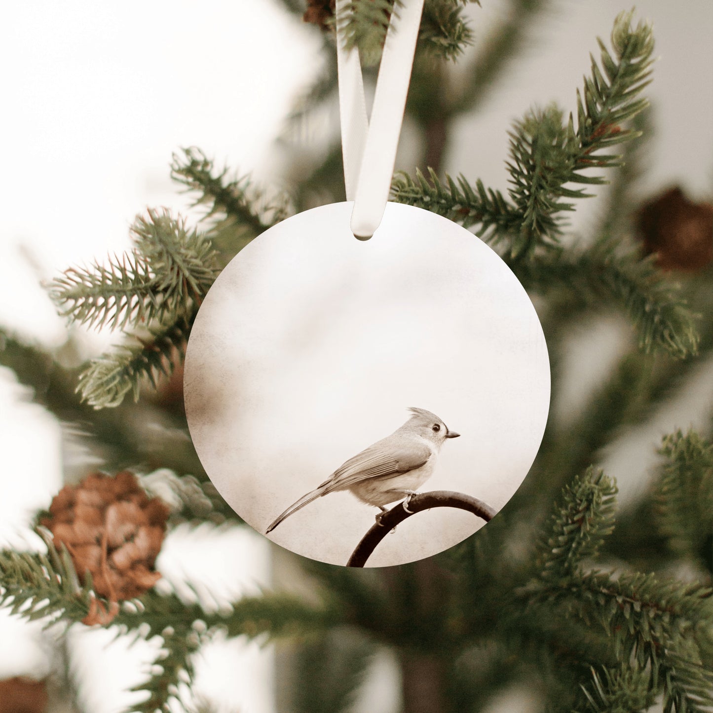 Bird Christmas Ornament, Tufted Titmouse Nature Gift