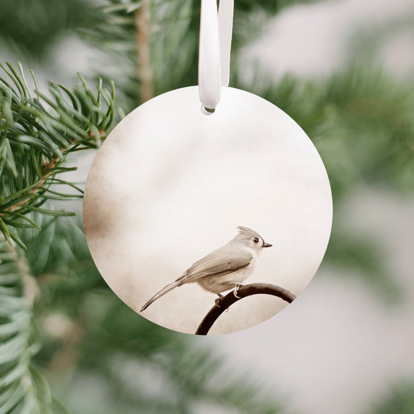 Bird Christmas Ornament, Tufted Titmouse Nature Gift