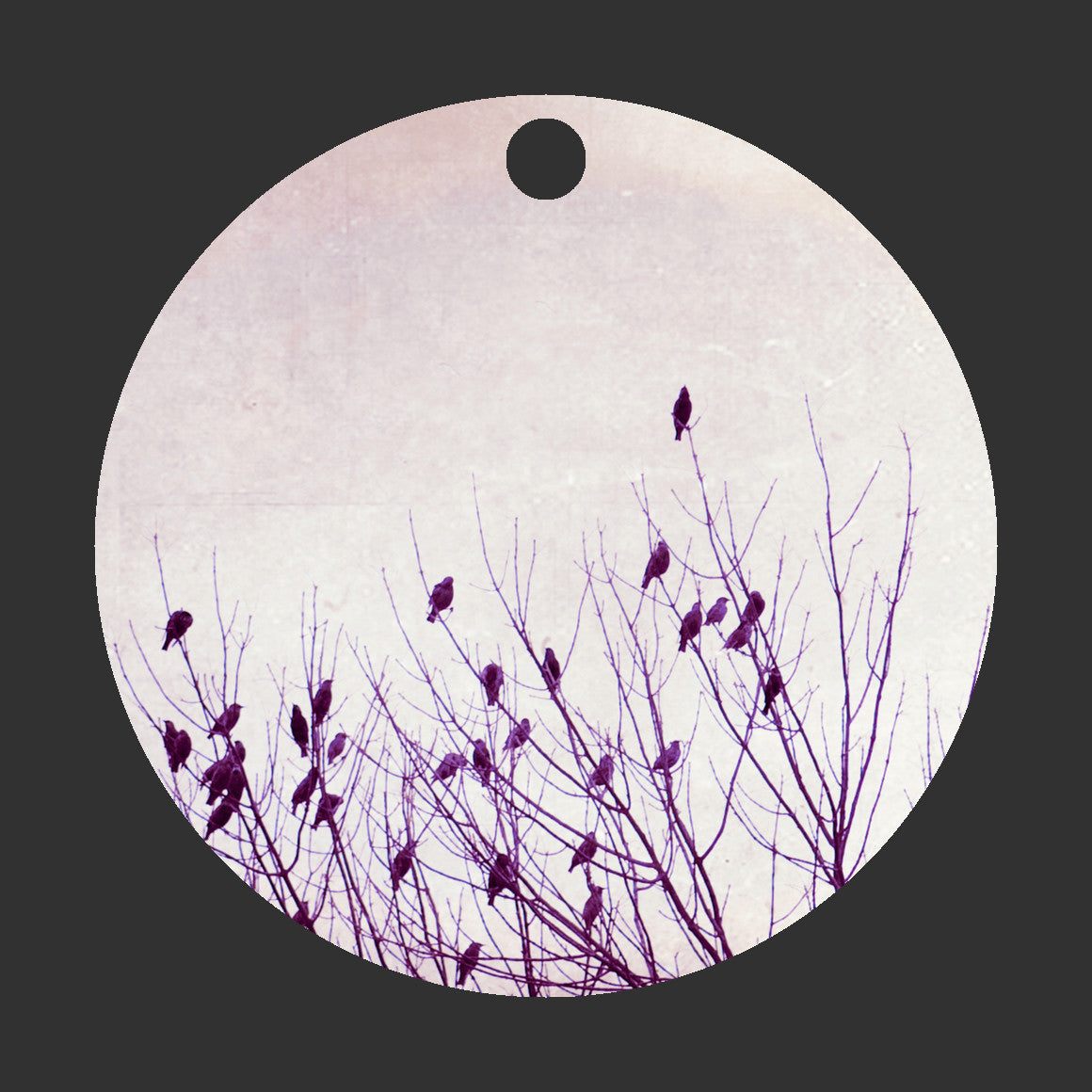 Birds Christmas Tree Ornament, Purple Holiday Decor