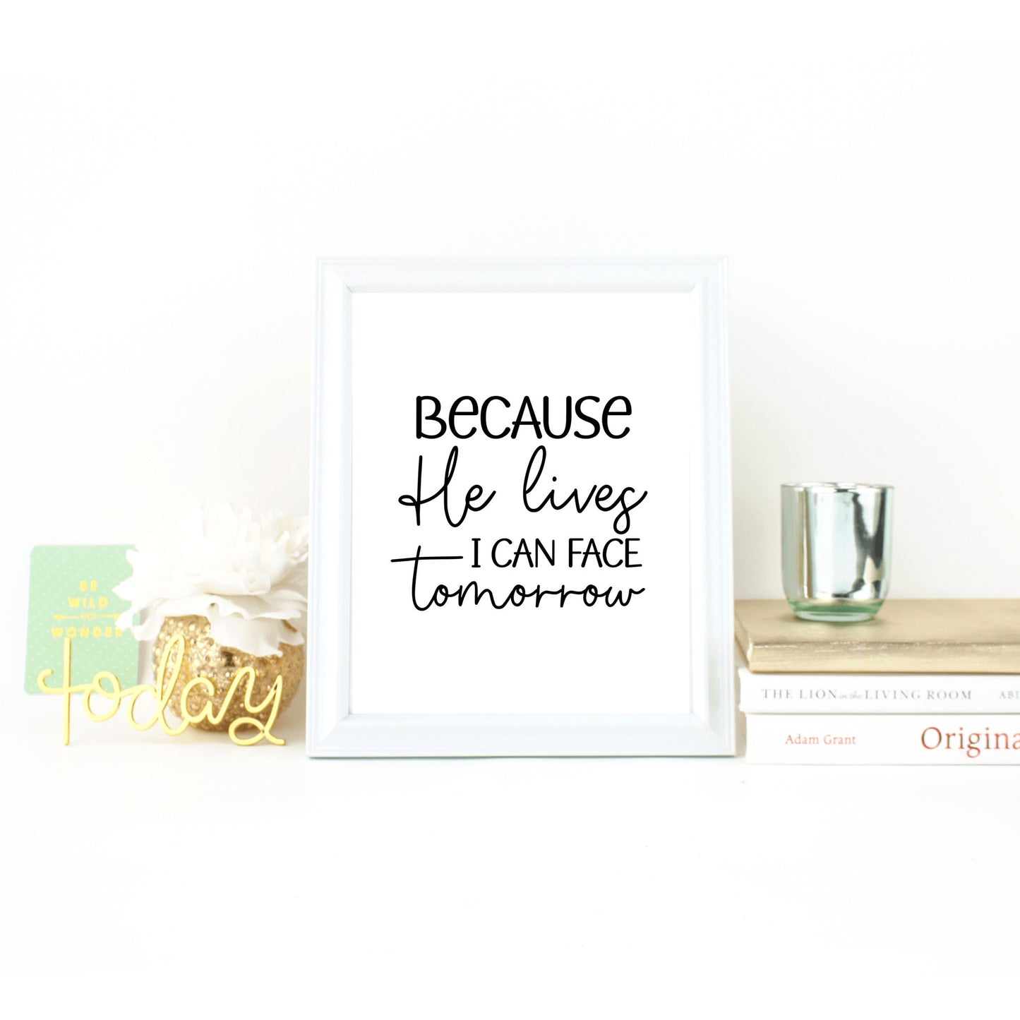 Christian Art Print, Because He Lives Wall Decor