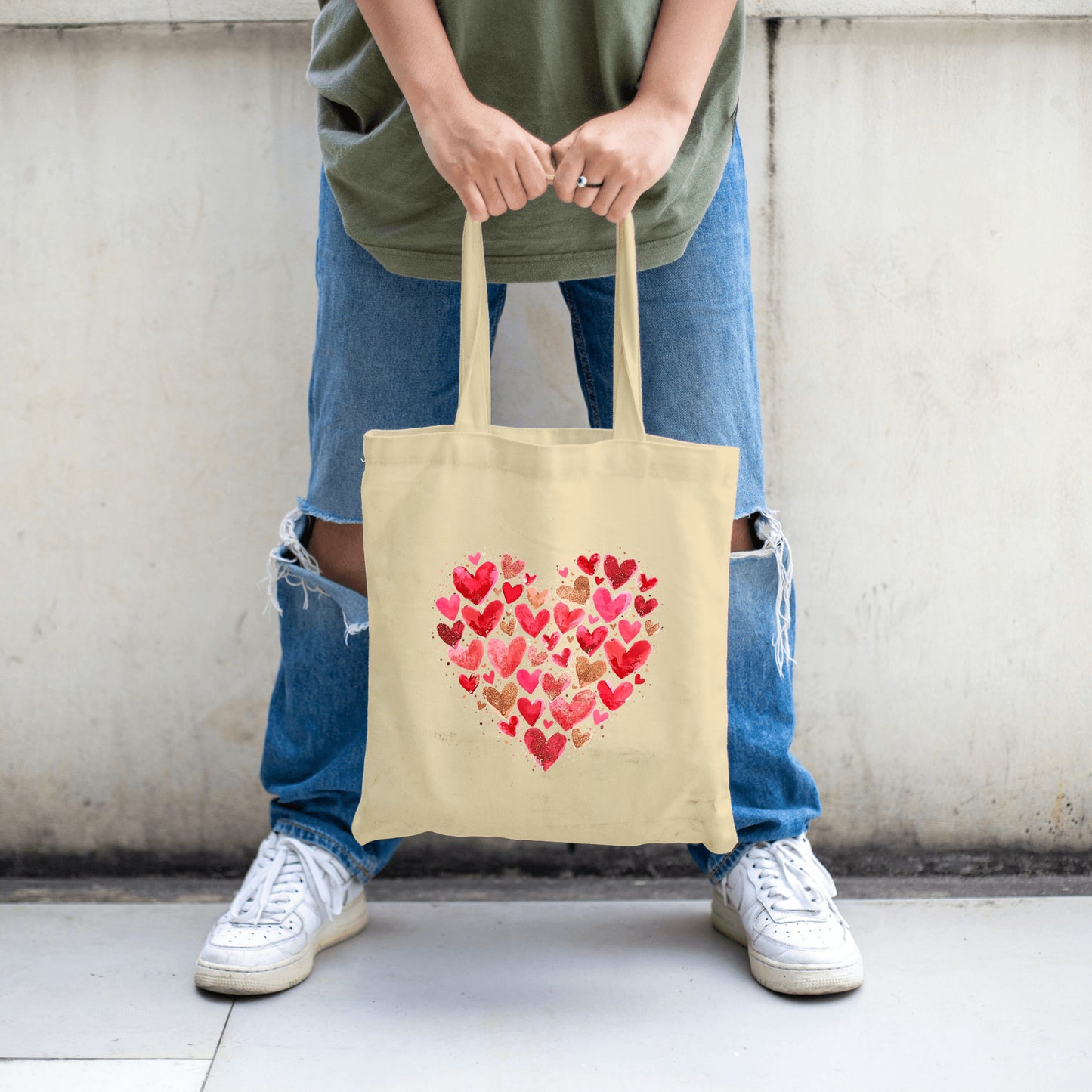 Hearts Tote Bag, Valentine's Day Gift