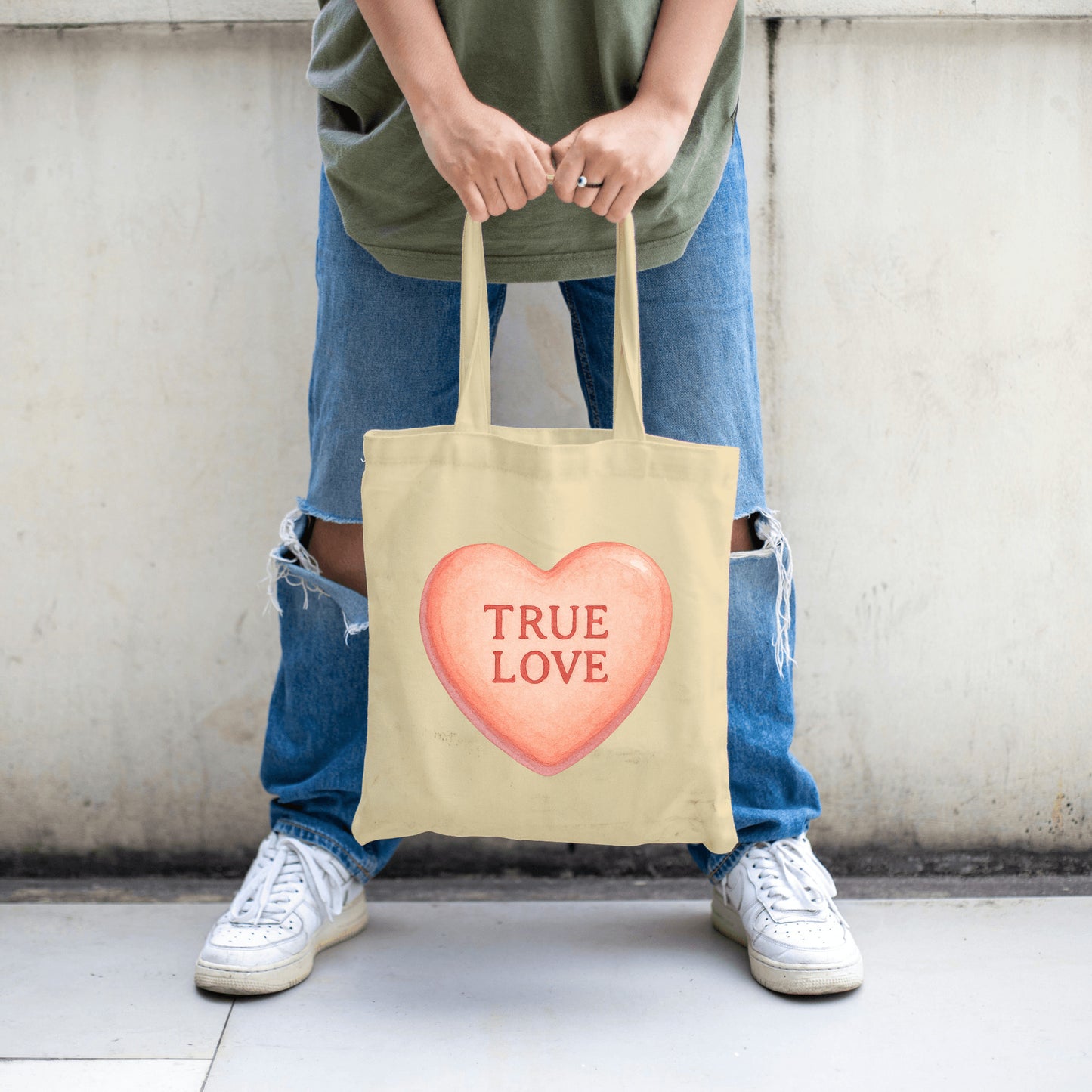 Valentine's Day Canvas Tote, Heart Lover Gift