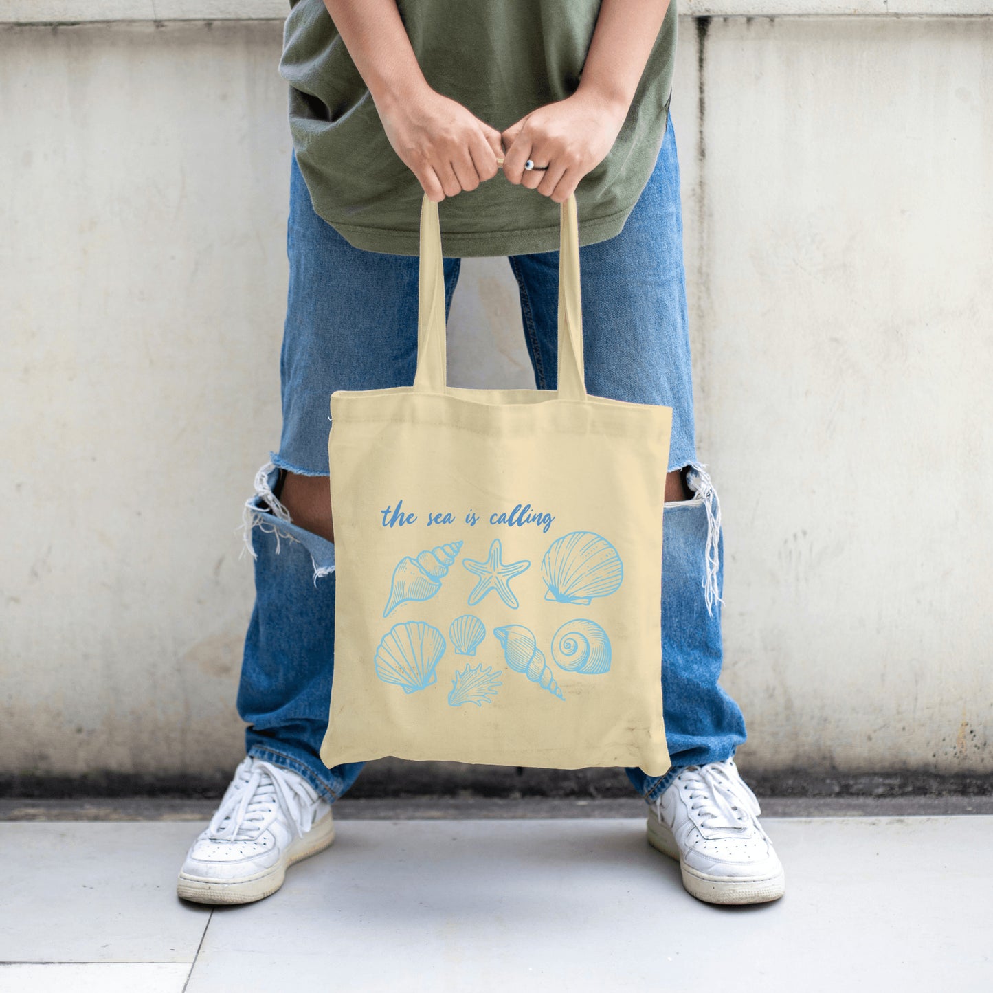 Beach Tote Bag Gift, The Sea is Calling