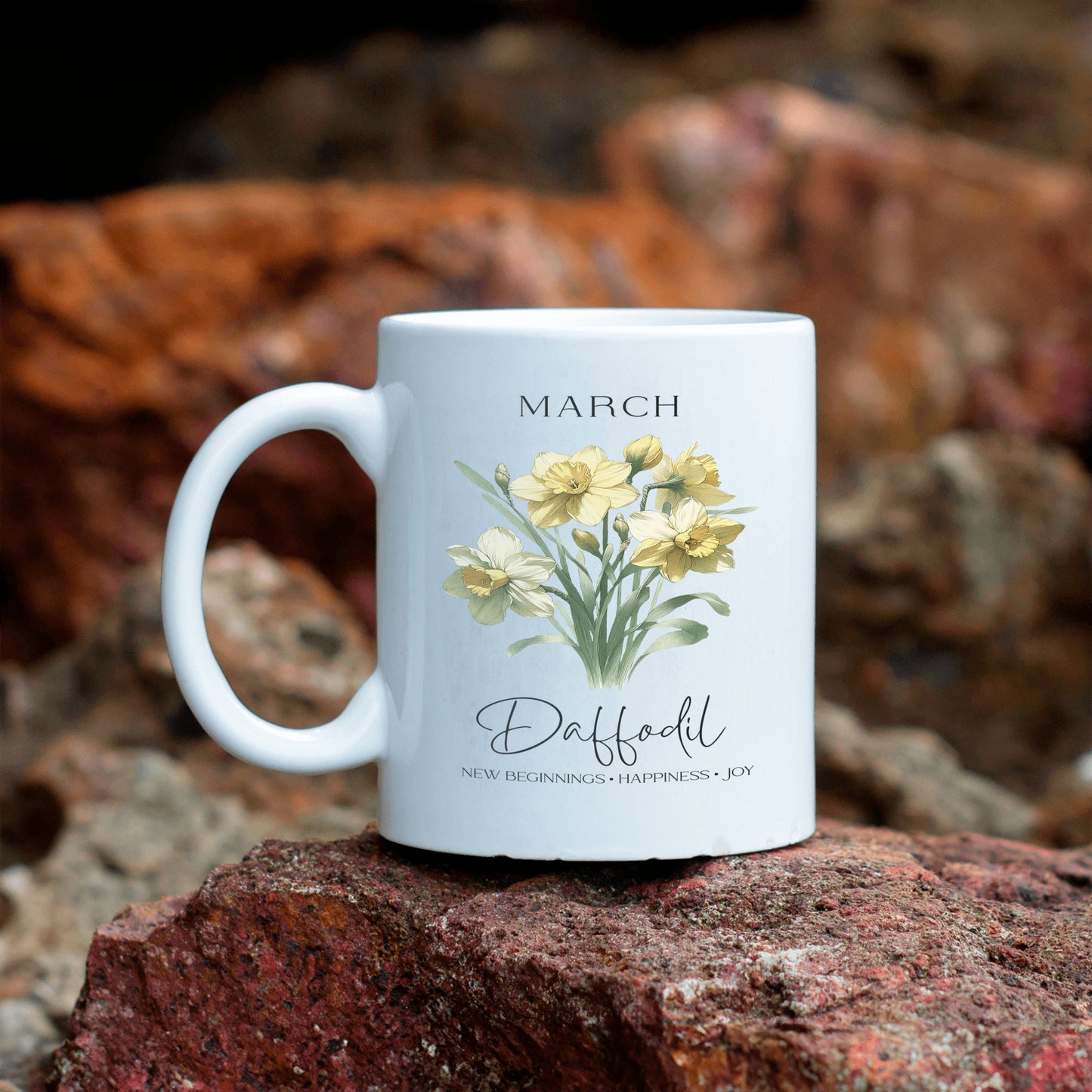 March Birth Ceramic Mug, Birthday Drinkware