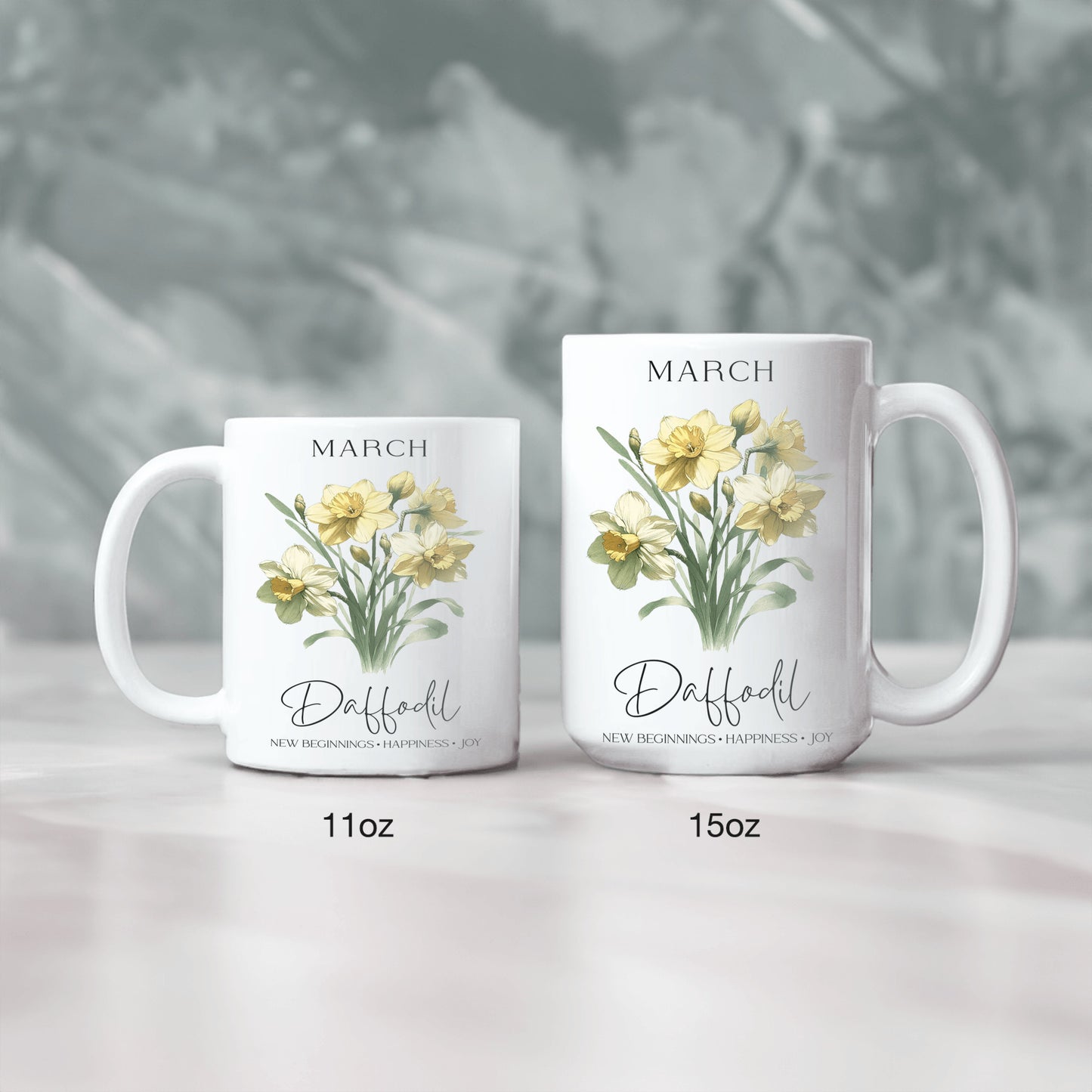 March Birth Ceramic Mug, Birthday Drinkware