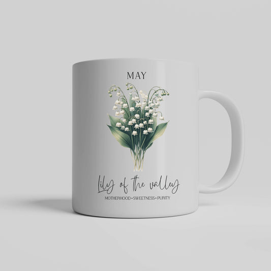 May Birth Flower Ceramic Mug Gift