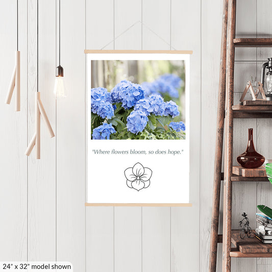 Blue Hydrangea Flower Canvas Art