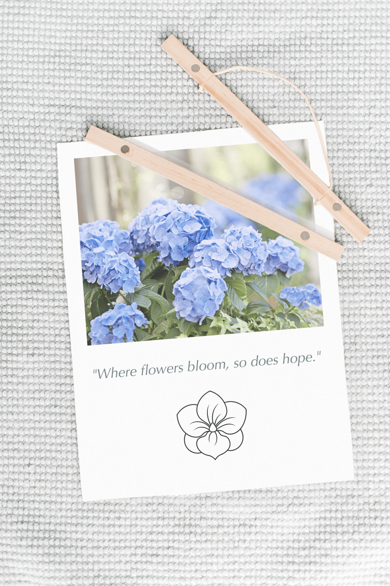 Blue Hydrangea Flower Canvas Art