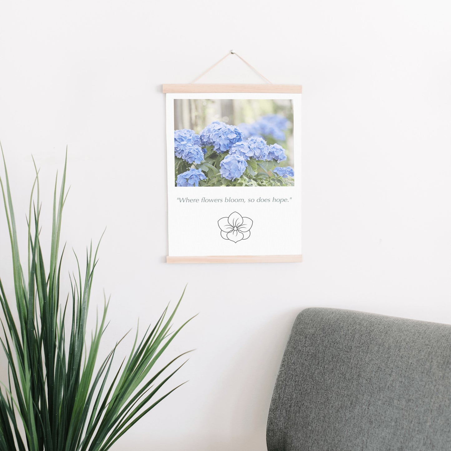 Blue Hydrangea Flower Canvas Art