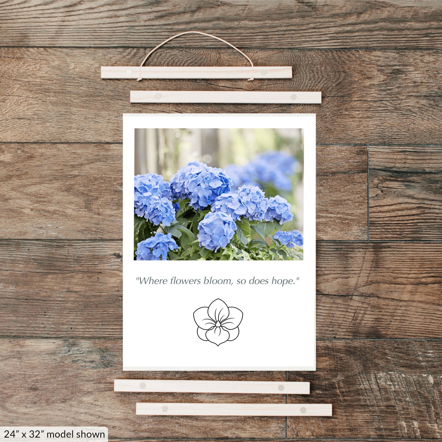 Blue Hydrangea Flower Canvas Art