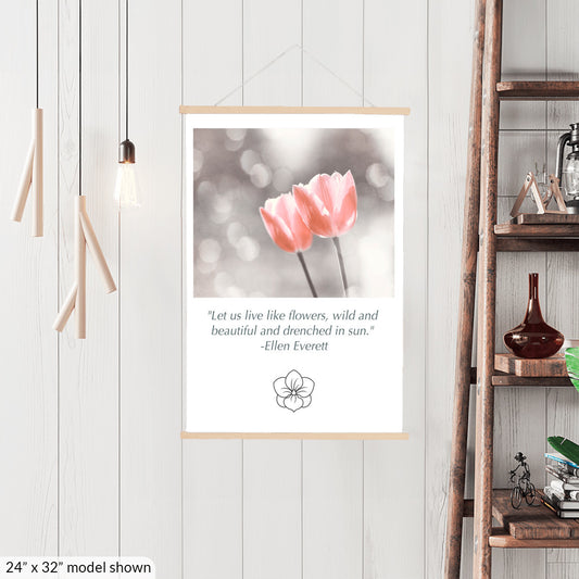 Tulip Flowers, Peach Coral Nature Wall Art