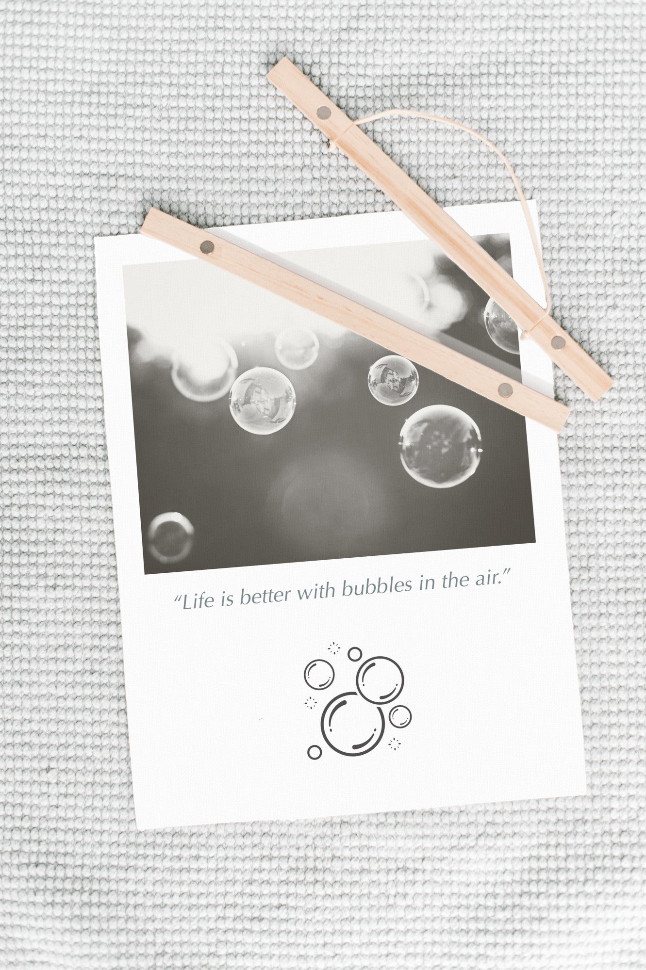 Bubbles Hanging Canvas, Black and White