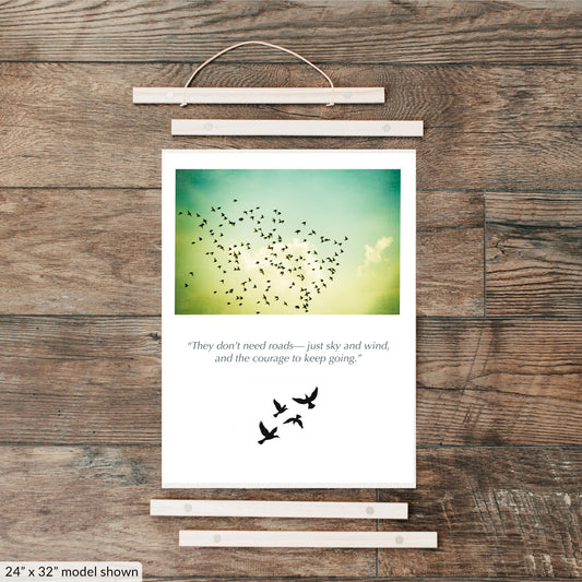 Birds Flying in Sky, Nature Hanging Canvas