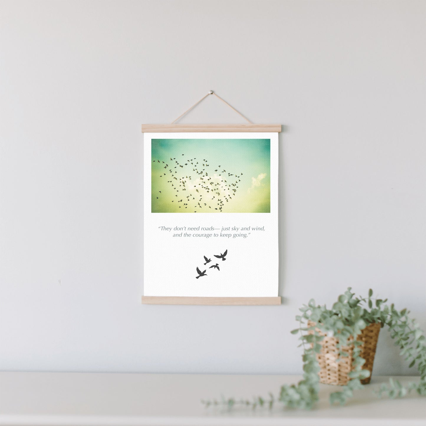 Birds Flying in Sky, Nature Hanging Canvas