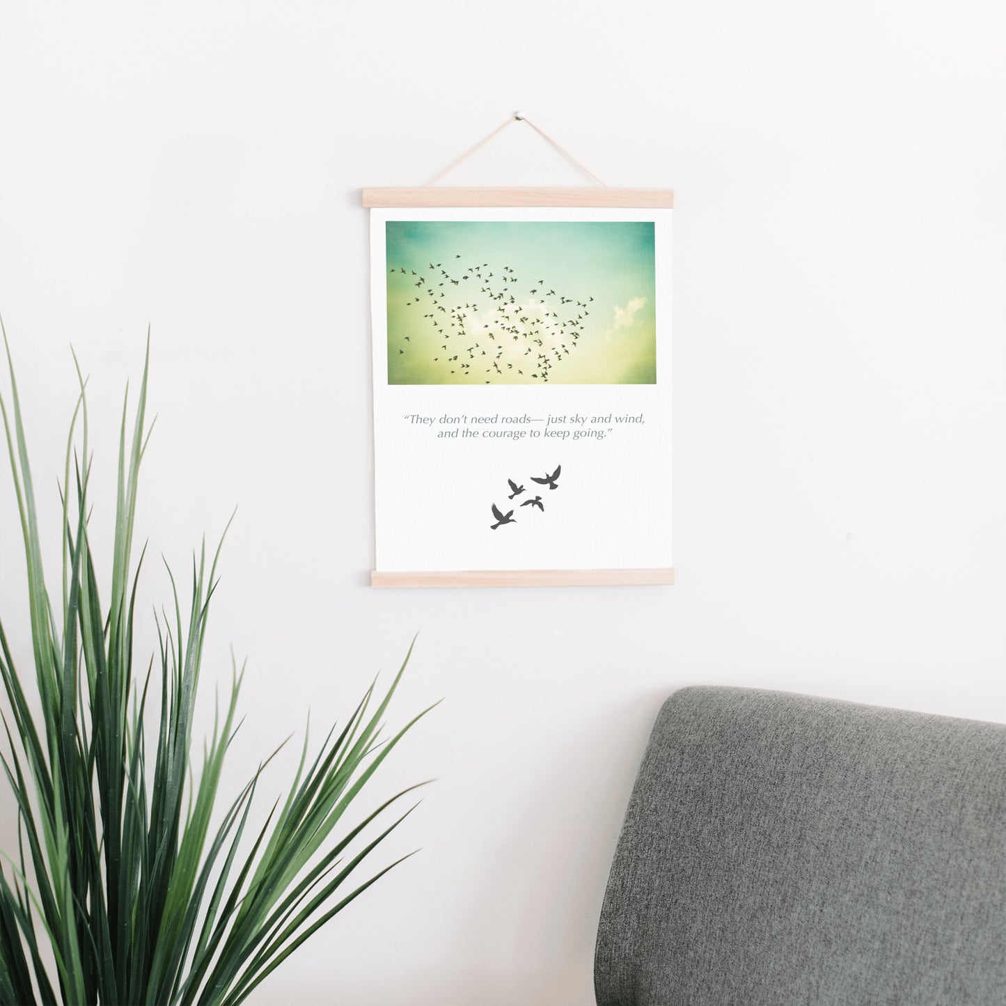 Birds Flying in Sky, Nature Hanging Canvas