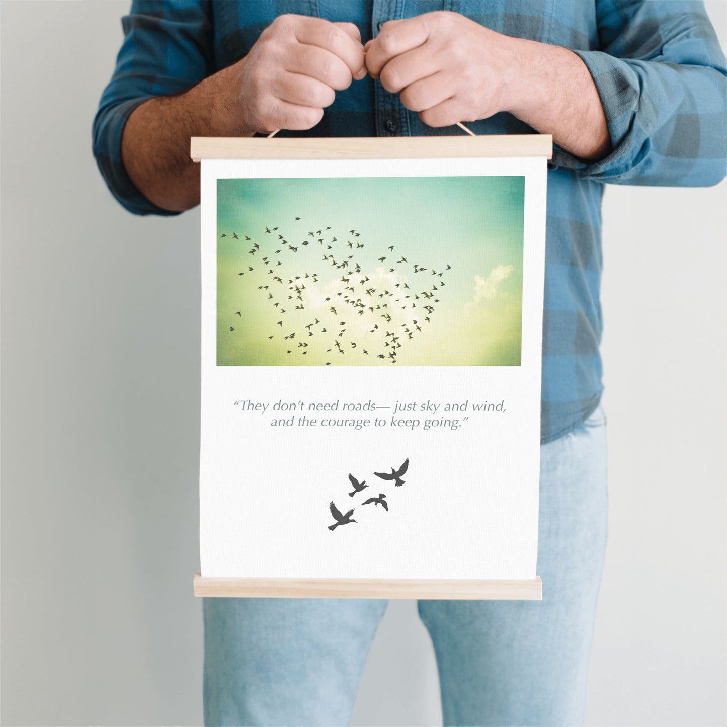 Birds Flying in Sky, Nature Hanging Canvas