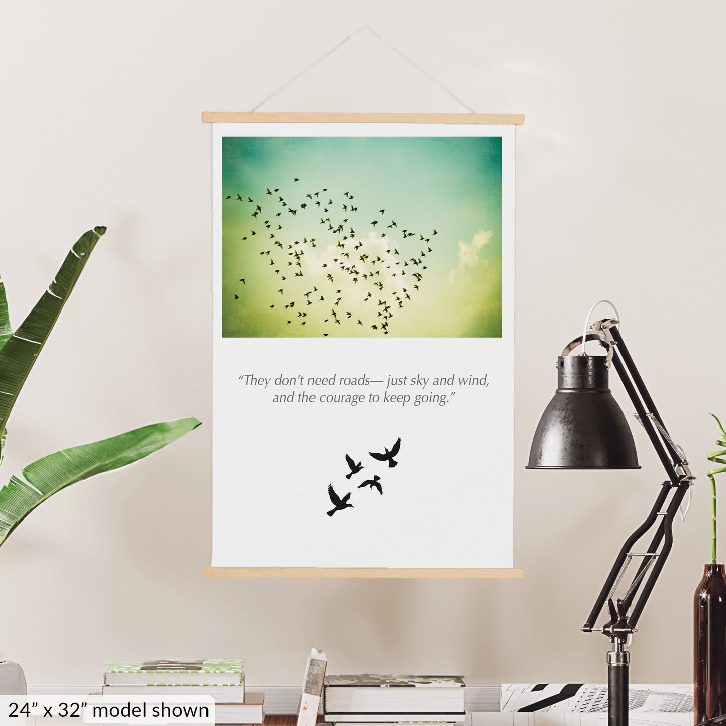 Birds Flying in Sky, Nature Hanging Canvas