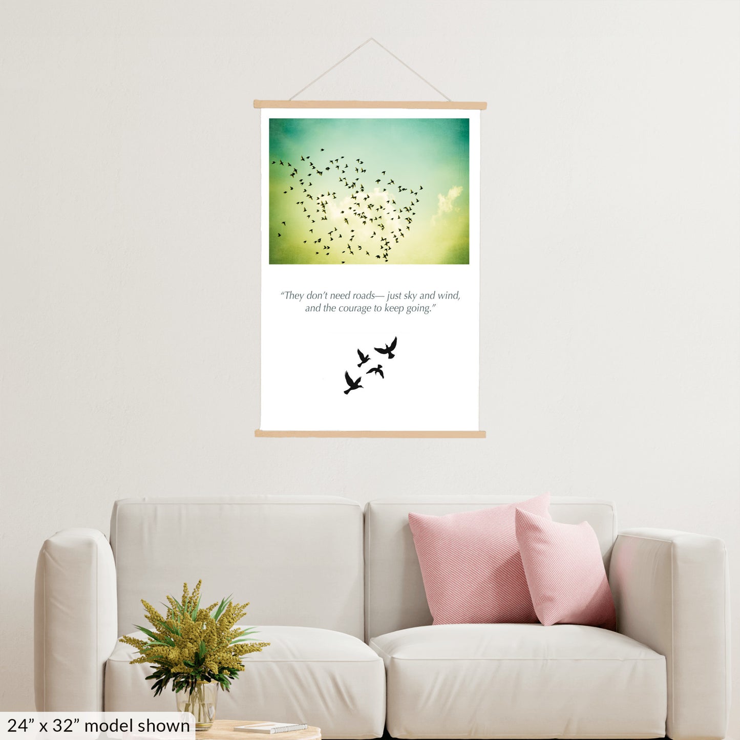 Birds Flying in Sky, Nature Hanging Canvas