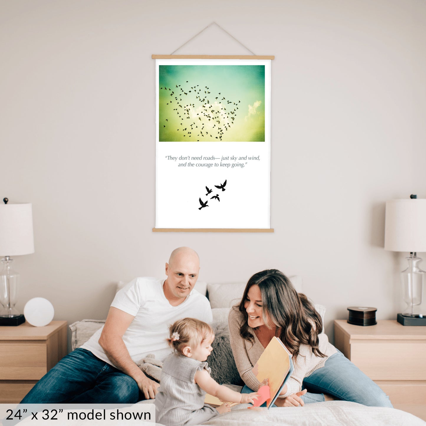 Birds Flying in Sky, Nature Hanging Canvas